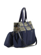 Borsa fasciatoio per neonati Chloé Kids blu con motivo a quadri <BR/> - Rubino Kids