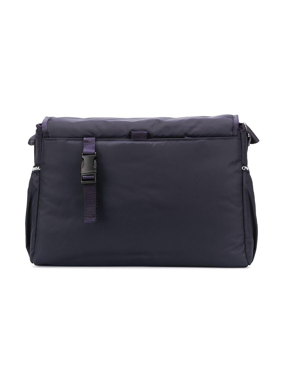 Borsa fasciatoio per neonati Emporio Armani Kids blu con logo argento - Rubino Kids