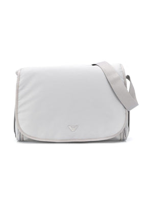 Emporio Armani Kids gray baby changing bag with silver logo