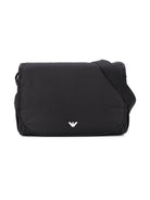 Borsa fasciatoio per neonati Emporio Armani Kids nera con logo - Rubino Kids