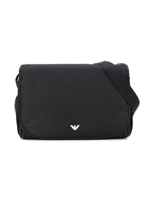 Borsa fasciatoio per neonati Emporio Armani Kids nera con logo