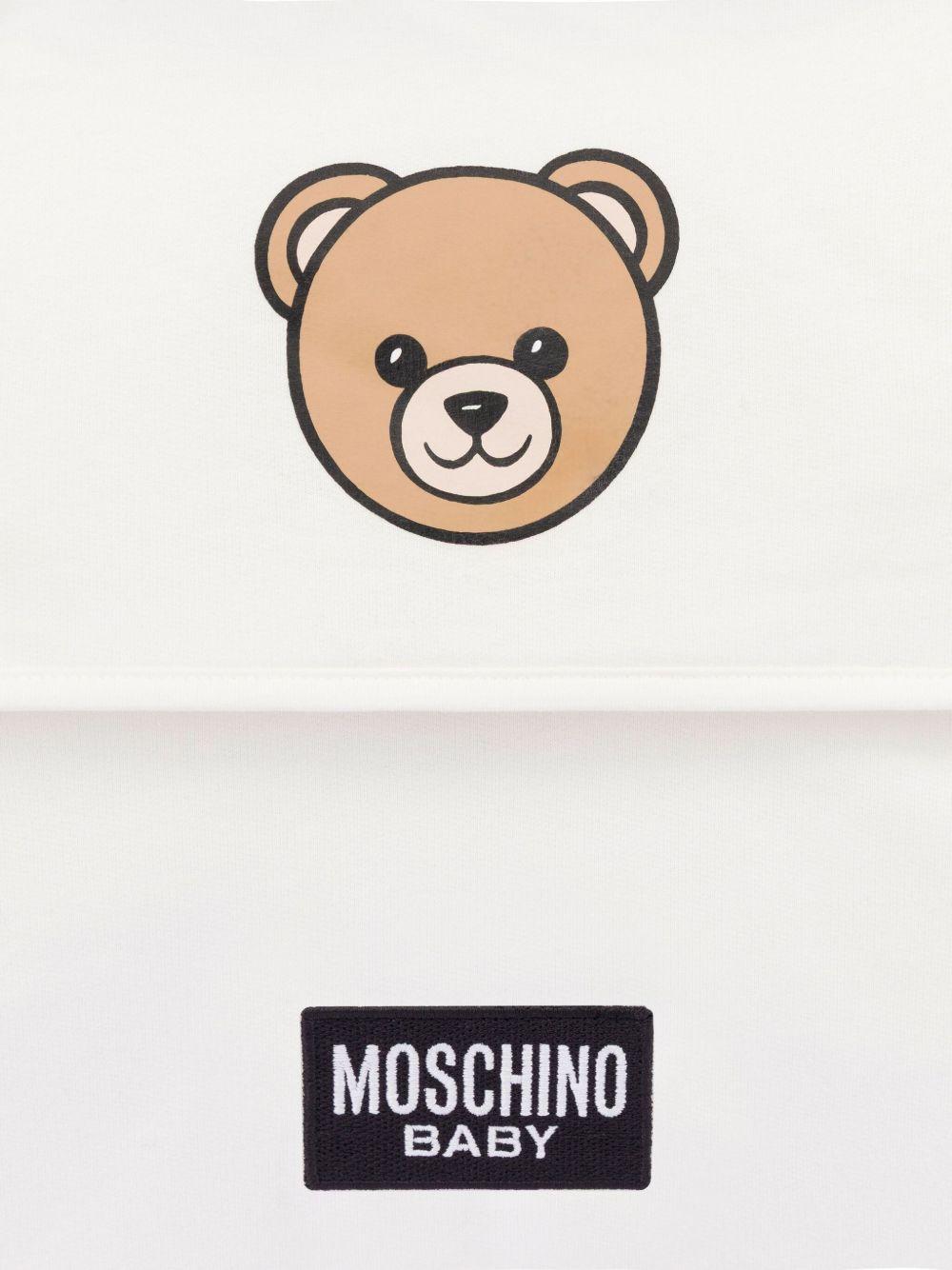 Borsa fasciatoio per neonati Moschino Kids bianca con stampa Teddy Bear - Rubino Kids