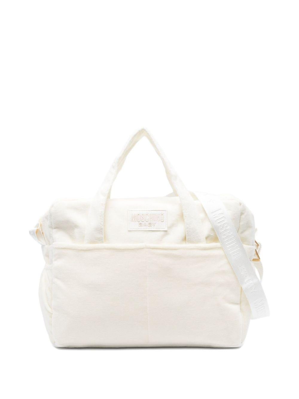 Borsa fasciatoio per neonati Moschino Kids bianco con stampa Teddy Bear - Rubino Kids