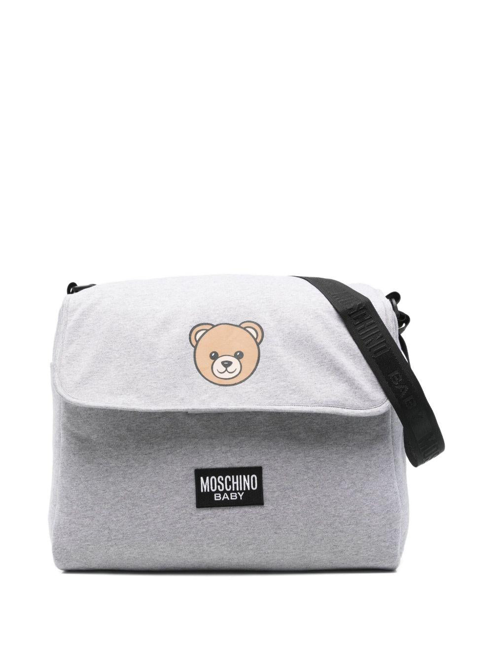Borsa fasciatoio per neonati Moschino Kids grigio con stampa Teddy Bear - Rubino Kids
