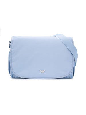 Emporio Armani Kids baby changing bag in light blue with logo application