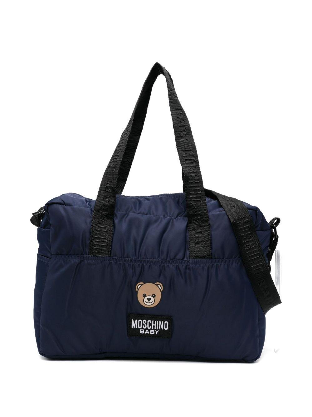 Borsa fasciatoio per neonato Moschino Kids blu con stampa Teddy Bear - Rubino Kids