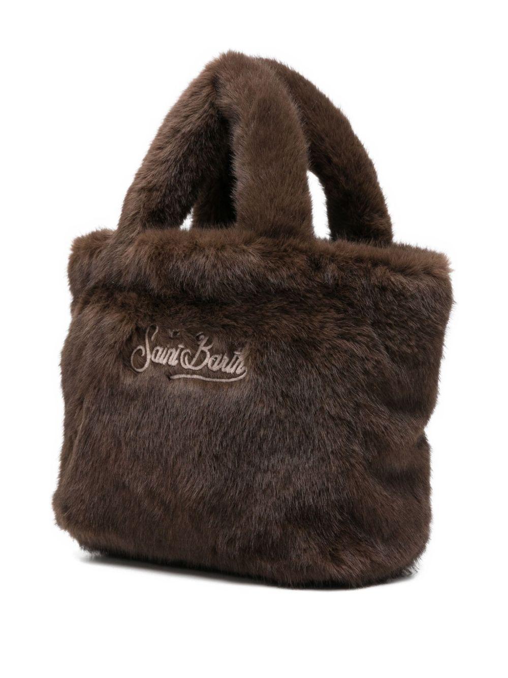 Borsa MC2 Saint Barth Kids Vanity Soft Fur marrone in pelliccia sintetica - Rubino Kids