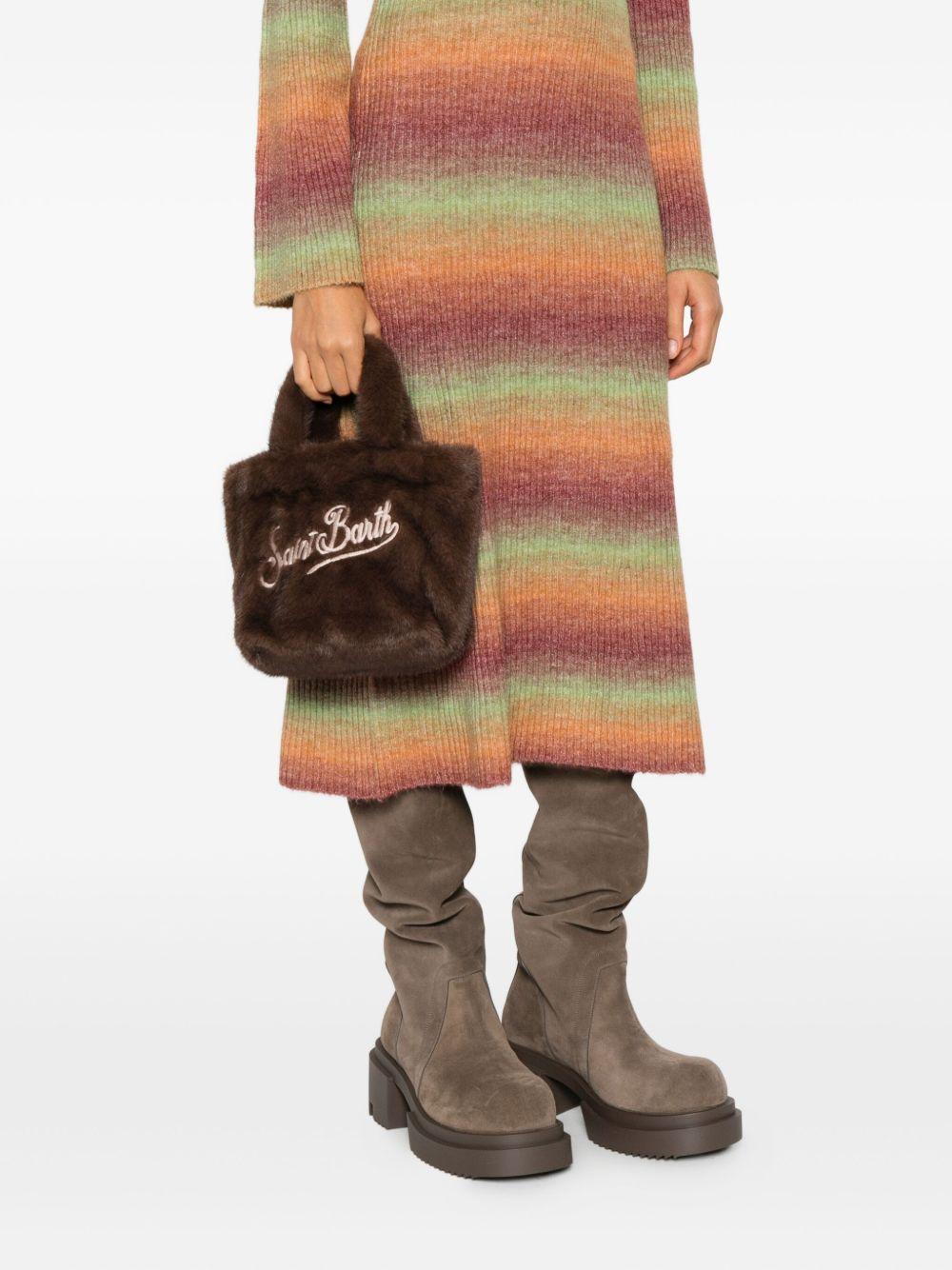 Borsa MC2 Saint Barth Kids Vanity Soft Fur marrone in pelliccia sintetica - Rubino Kids