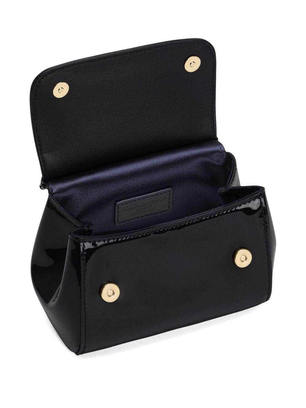 Borsa mini per bambina Dolce & Gabbana Kids nera con dettagli color oro - Rubino Kids