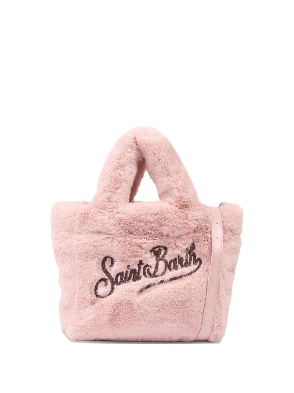Borsa Mini Vanity per bambina MC2 Saint Barth Kids rosa con logo ricamato a contrasto - Rubino Kids