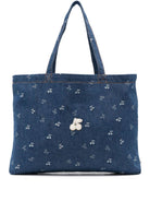Borsa per bambina Bonpoint in denim con stampa ciliegia - Rubino Kids