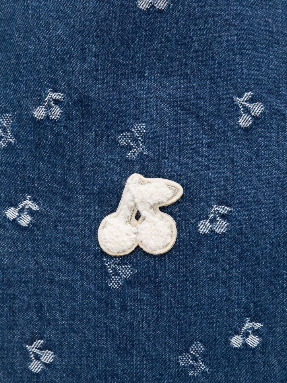 Borsa per bambina Bonpoint in denim con stampa ciliegia - Rubino Kids