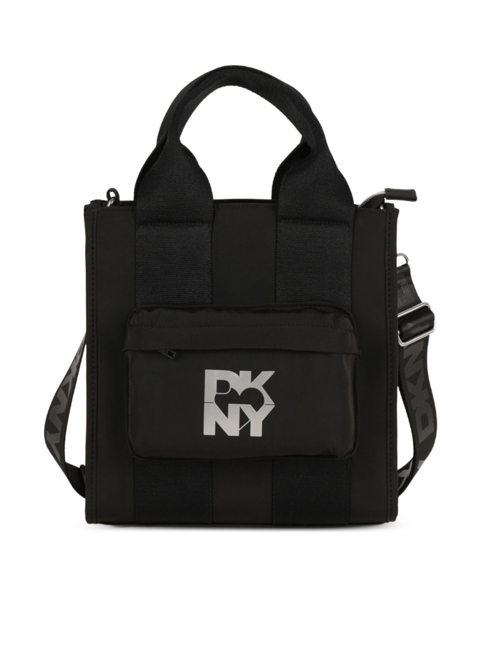 Borsa per bambina DKNY Kids nera con stampa con logo - Rubino Kids