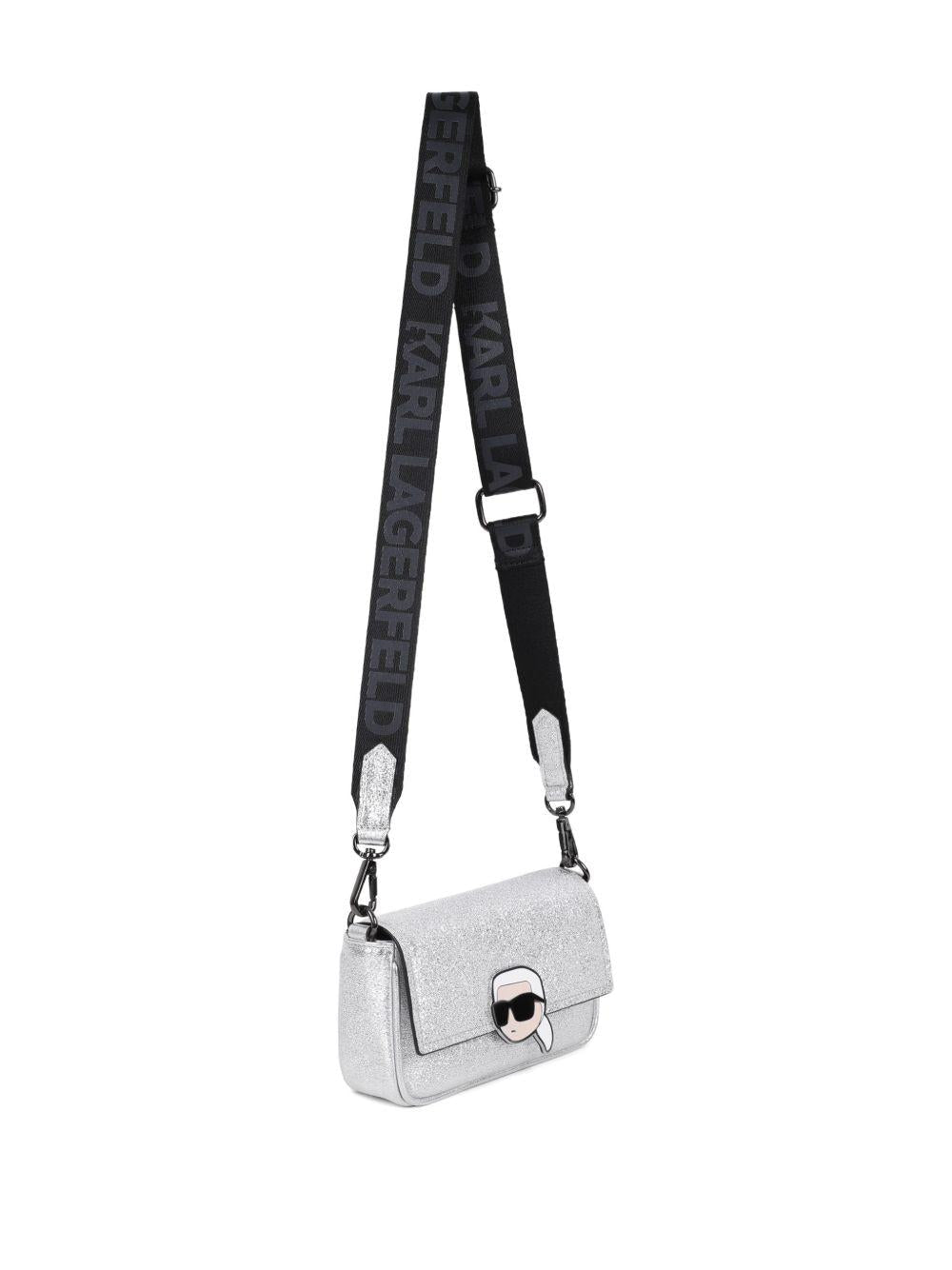 Borsa per bambina Karl Lagerfeld Kids argento con applicazioni glitterate - Rubino Kids