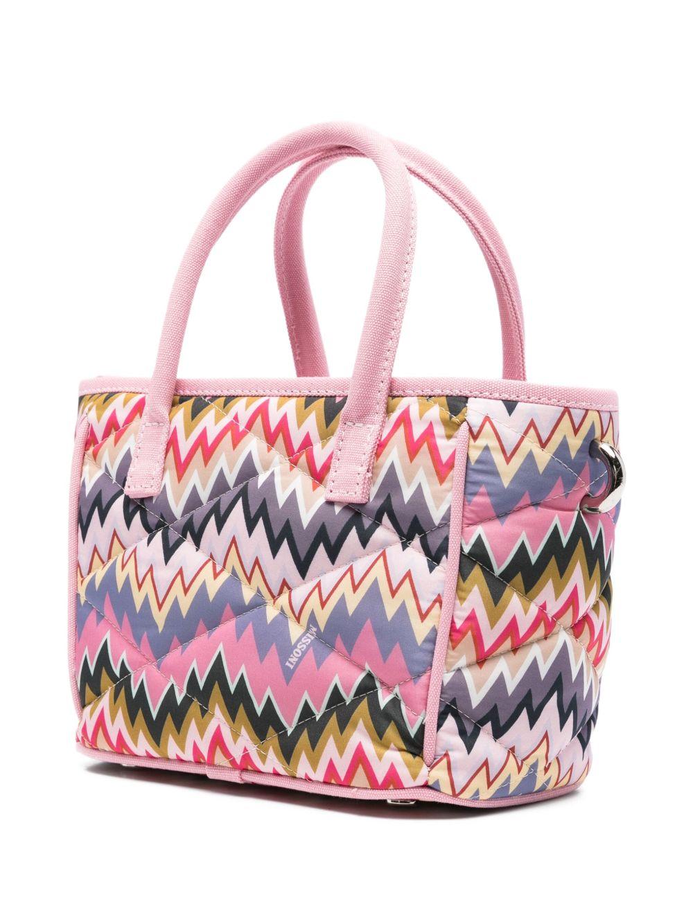 Borsa per bambina Missoni Kids rosa con motivo a zigzag - Rubino Kids