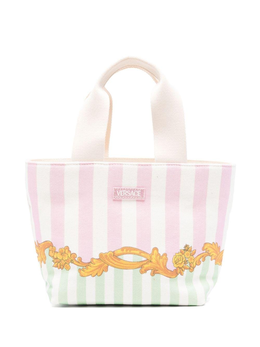 Borsa per bambina Versace Kids bianco con righe verticali - Rubino Kids
