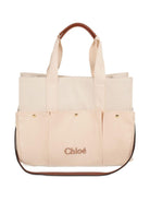 Borsa per neonata Chloé Kids beige con ricamo - Rubino Kids