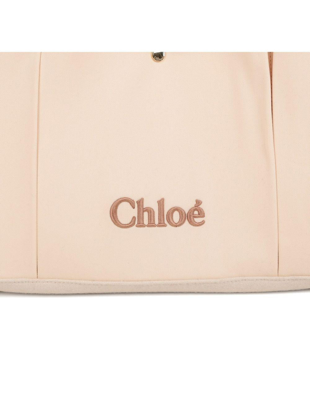 Borsa per neonata Chloé Kids beige con ricamo - Rubino Kids