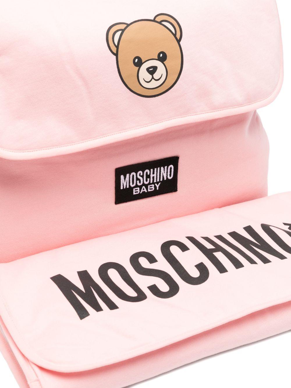 Borsa per neonata Moschino Kids rosa con stampa Teddy Bear - Rubino Kids