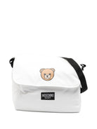 Borsa per neonati Moschino Kids bianca con stampa Teddy Bear - Rubino Kids
