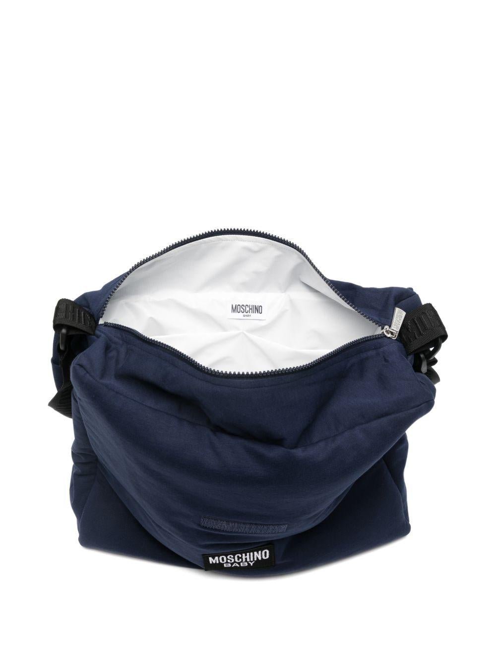 Borsa per neonati Moschino Kids blu con stampa Teddy Bear - Rubino Kids