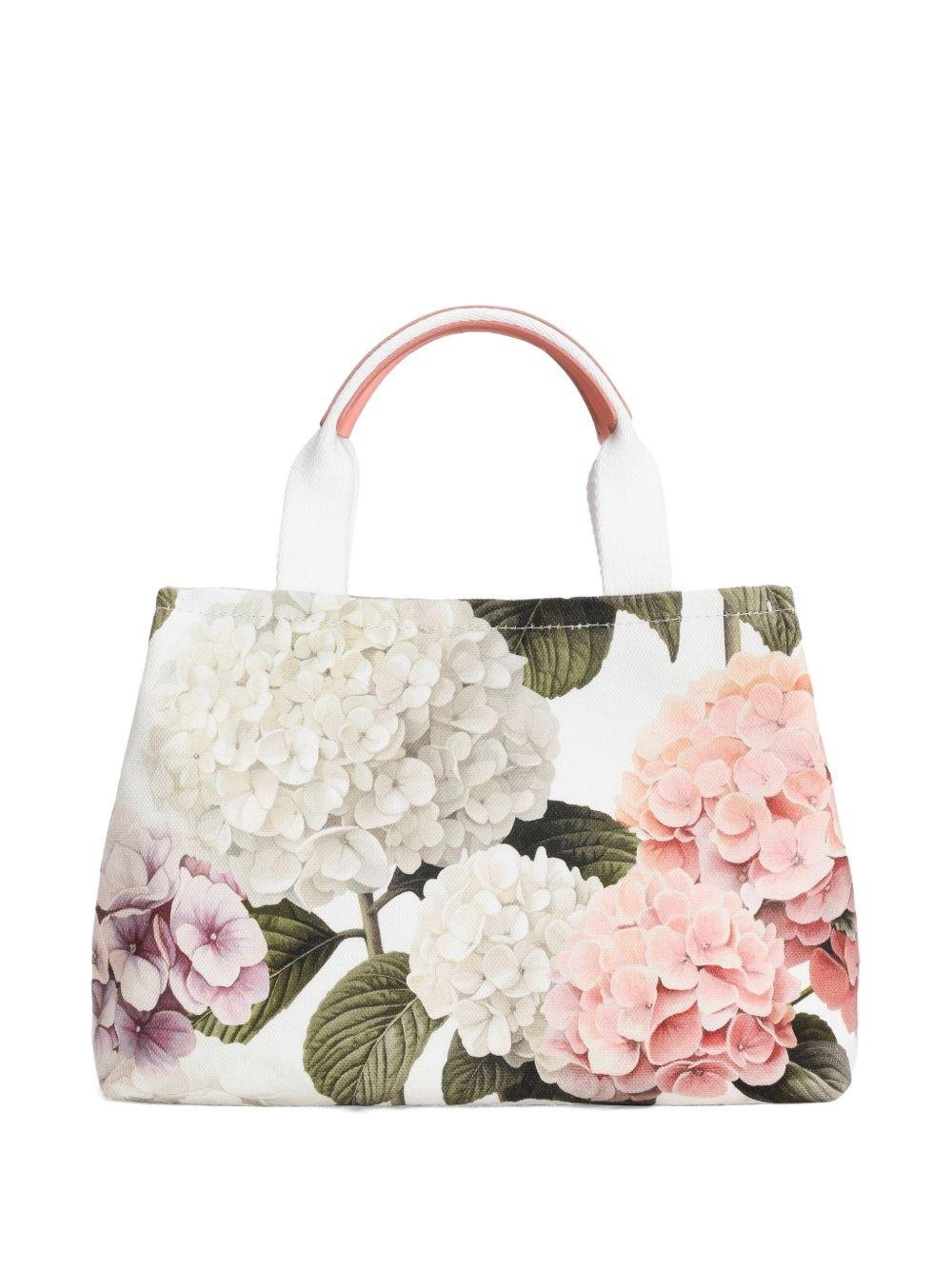 Borsa shopper per bambina Dolce & Gabbana Kids bianca con stampa a fiori all - over - Rubino Kids