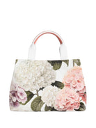 Borsa shopper per bambina Dolce & Gabbana Kids bianca con stampa a fiori all - over - Rubino Kids