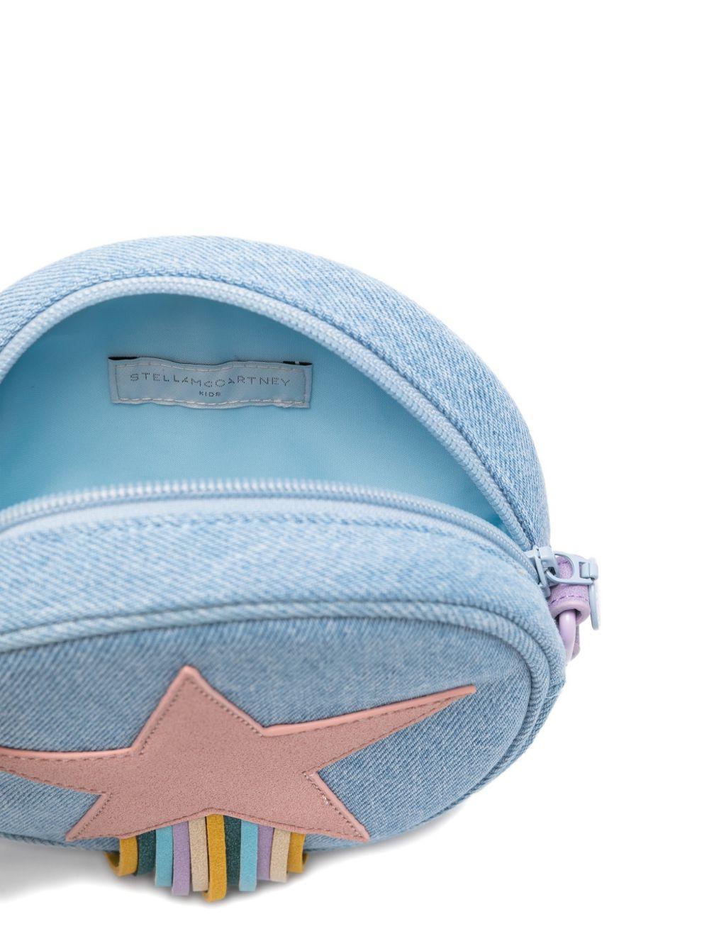 Borsa tondeggiante bambina Stella McCartney Kids azzurra con applicazione Stella - Rubino Kids