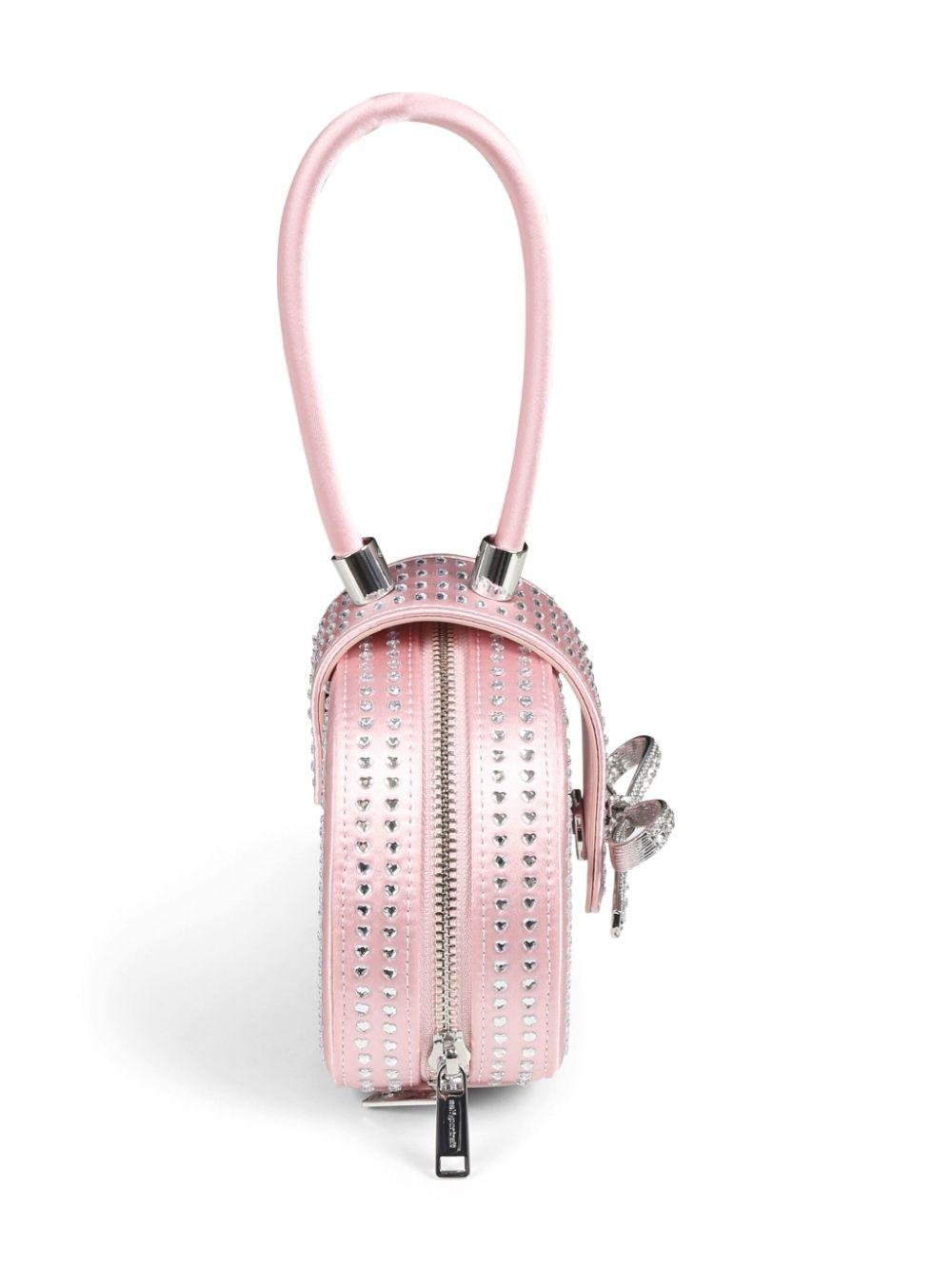 Borsa tote con strass per bambina Self - Potrait Kids rosa con dettaglio fiocco - Rubino Kids