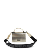Borsa tote K/Ikonik per bambina Karl Lagerfield dorata con tracolla regolabile con logo - Rubino Kids