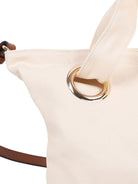 Borsa tote per bambina Chloé Kids beige con logo ricamato sul davanti - Rubino Kids