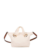 Borsa tote per bambina Chloé Kids beige con logo ricamato sul davanti - Rubino Kids