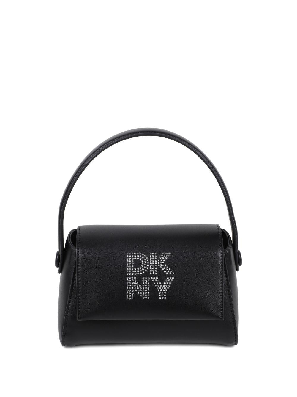Borsa tote per bambina DKNY Kids nera con logo con strass - Rubino Kids