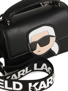 Borsa tote per bambina Karl Lagerfeld Kids nera con Ikon Karl e in pelle - Rubino Kids