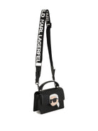 Borsa tote per bambina Karl Lagerfeld Kids nera con Ikon Karl e in pelle - Rubino Kids