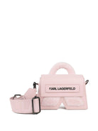 Borsa tote per bambina Karl Lagerfeld Kids rosa con stampa logo - Rubino Kids