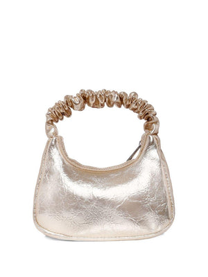 Borsa tote per bambina Molo oro June con effetto metallizzato e manico elasticizzato