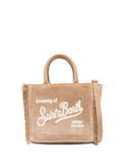 Borsa Vanity Mini per bambina MC2 Saint Barth Kids beige con logo a contrasto sul davanti - Rubino Kids