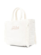 Borsa Vanity Mini per bambina MC2 Saint Barth Kids bianco con logo a contrasto sul davanti - Rubino Kids