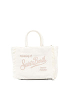 Borsa Vanity Mini per bambina MC2 Saint Barth Kids bianco con logo a contrasto sul davanti - Rubino Kids