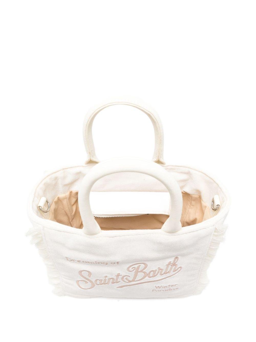 Borsa Vanity Mini per bambina MC2 Saint Barth Kids bianco con logo a contrasto sul davanti - Rubino Kids