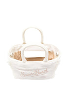 Borsa Vanity Mini per bambina MC2 Saint Barth Kids bianco con logo a contrasto sul davanti - Rubino Kids