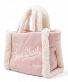 Borsa Vanity Mini per bambina MC2 Saint Barth Kids rosa con dettaglio shearling - Rubino Kids
