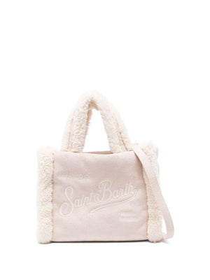 Borsa Vanity per bambina MC2 Saint Barth Kids beige con rivestimento in shearling