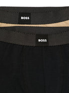 Boxer per bambino Boss Kidswear nero e beige con elastico in vita con logo (confezione da due) - Rubino Kids