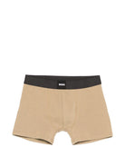 Boxer per bambino Boss Kidswear nero e beige con elastico in vita con logo (confezione da due) - Rubino Kids