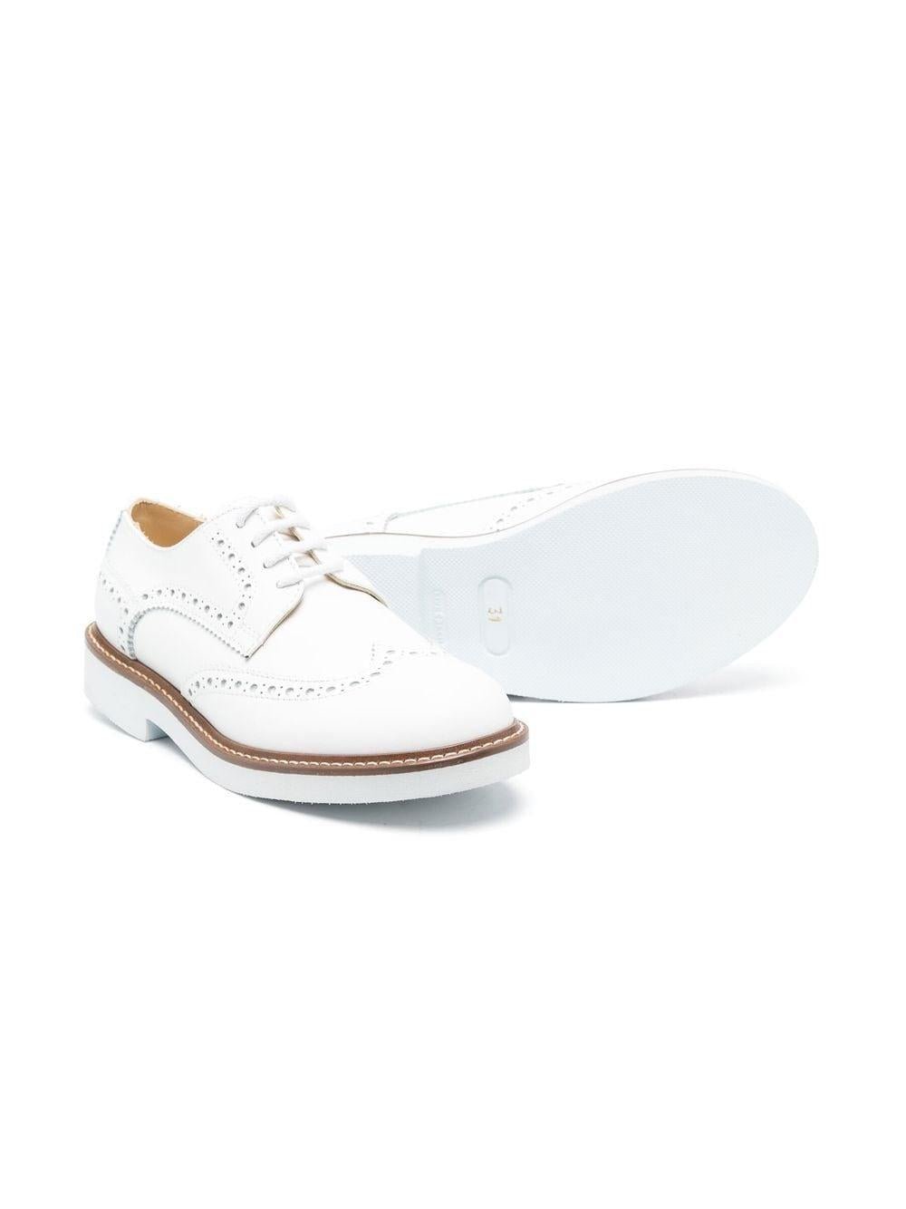 Brogues per bambino Andrea Montelpare bianche con dettaglio traforato - Rubino Kids