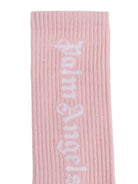 Calzini per bambina Palm Angels Kids rosa con dettaglio logo - Rubino Kids