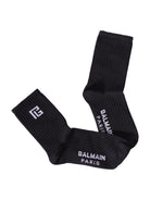 Calzini per bambini Balmain Kids neri con caratteristico motivo labirinto - Rubino Kids