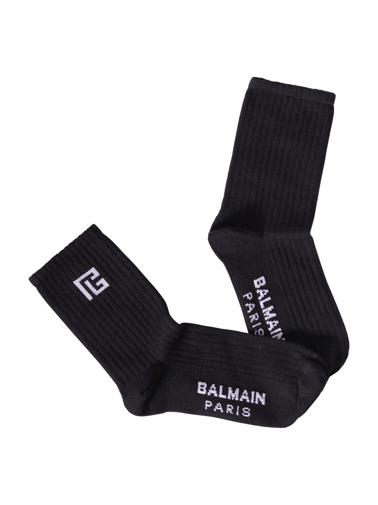 Calzini per bambini Balmain Kids neri con caratteristico motivo labirinto - Rubino Kids